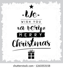 Merry Christmas. Typography. Vector logo, text design. Greeting card.