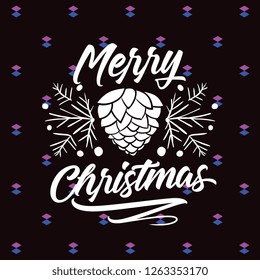 Merry Christmas. Typography. Vector logo, text design. Greeting card.