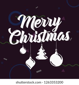 Merry Christmas. Typography. Vector logo, text design. Greeting card.