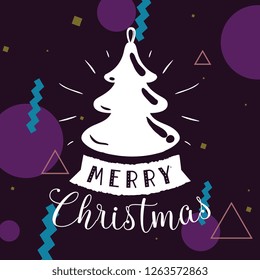 Merry Christmas. Typography. Vector logo, text design. Greeting card.