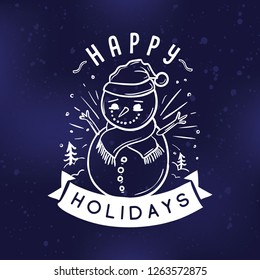 Merry Christmas. Typography. Vector logo, text design. Greeting card.