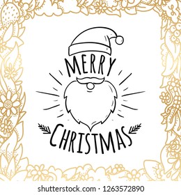 Merry Christmas. Typography. Vector logo, text design. Greeting card.