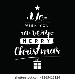 Merry Christmas. Typography. Vector logo, text design. Greeting card.