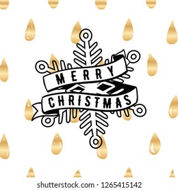 Merry Christmas. Typography. Vector logo, text design. Greeting card.
