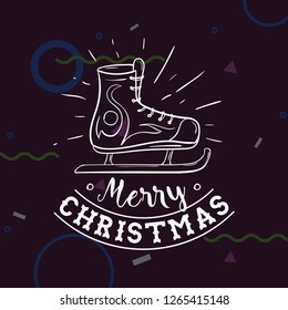 Merry Christmas. Typography. Vector logo, text design. Greeting card.