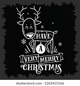 Merry Christmas. Typography. Vector logo, text design. Greeting card.