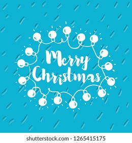Merry Christmas. Typography. Vector logo, text design. Greeting card.
