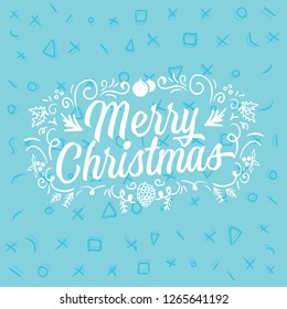 Merry Christmas. Typography. Vector logo, text design. Greeting card.