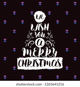 Merry Christmas. Typography. Vector logo, text design. Greeting card.