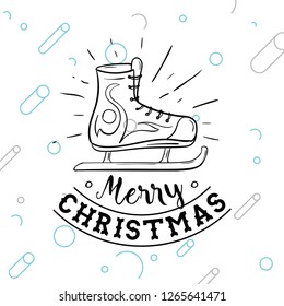 Merry Christmas. Typography. Vector logo, text design. Greeting card.