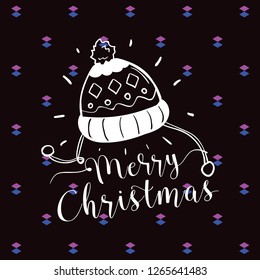 Merry Christmas. Typography. Vector logo, text design. Greeting card.