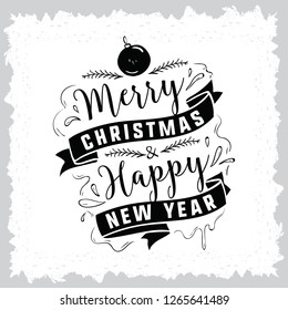 Merry Christmas. Typography. Vector logo, text design. Greeting card.