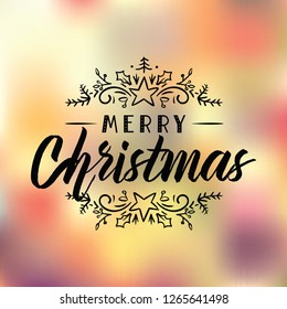 Merry Christmas. Typography. Vector logo, text design. Greeting card.