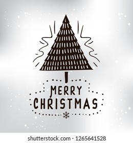 Merry Christmas. Typography. Vector logo, text design. Greeting card.
