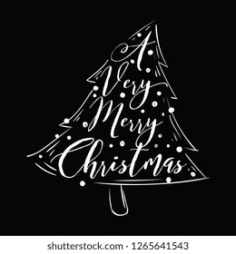 Merry Christmas. Typography. Vector logo, text design. Greeting card.