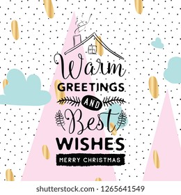Merry Christmas. Typography. Vector logo, text design. Greeting card.