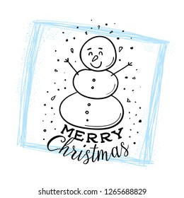 Merry Christmas. Typography. Vector logo, text design. Greeting card.