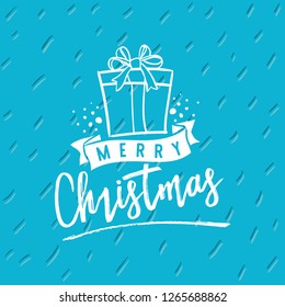 Merry Christmas. Typography. Vector logo, text design. Greeting card.