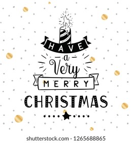 Merry Christmas. Typography. Vector logo, text design. Greeting card.