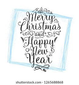 Merry Christmas. Typography. Vector logo, text design. Greeting card.