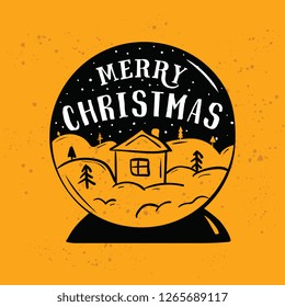 Merry Christmas. Typography. Vector logo, text design. Greeting card.