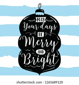 Merry Christmas. Typography. Vector logo, text design. Greeting card.