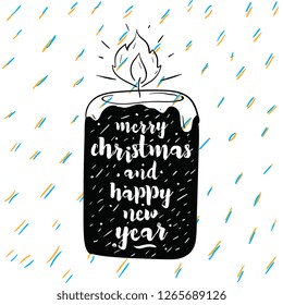 Merry Christmas. Typography. Vector logo, text design. Greeting card.