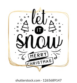 Merry Christmas. Typography. Vector logo, text design. Greeting card.