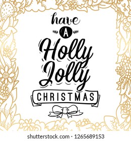 Merry Christmas. Typography. Vector logo, text design. Greeting card.