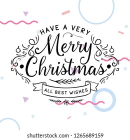 Merry Christmas. Typography. Vector logo, text design. Greeting card.