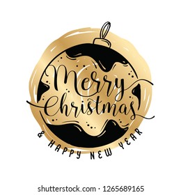 Merry Christmas. Typography. Vector logo, text design. Greeting card.