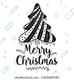 Merry Christmas. Typography. Vector logo, text design. Greeting card.