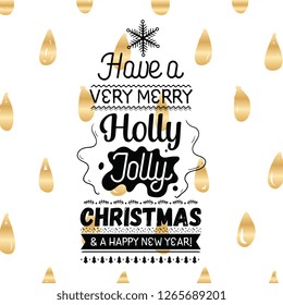 Merry Christmas. Typography. Vector logo, text design. Greeting card.