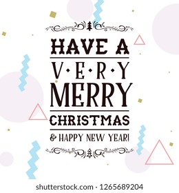 Merry Christmas. Typography. Vector logo, text design. Greeting card.