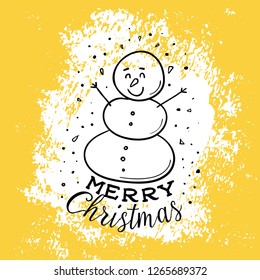 Merry Christmas. Typography. Vector logo, text design. Greeting card.