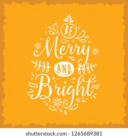 Merry Christmas. Typography. Vector logo, text design. Greeting card.