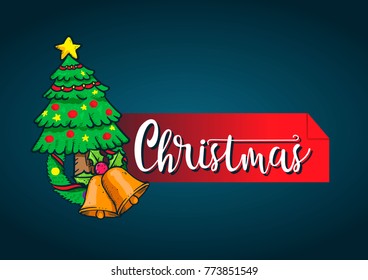 Merry Christmas Typography Vector. Vector logo, emblems, text design. You can use for banners, greeting cards, gifts, and invitation card etc.