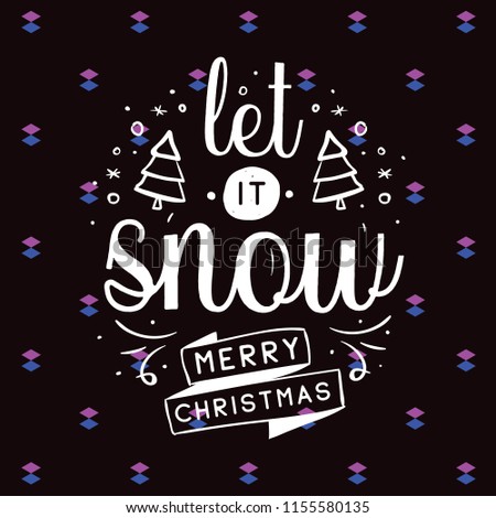 Merry Christmas. Typography. Vector logo, text design. Greeting card.