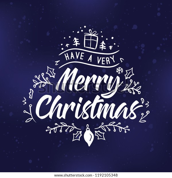 Merry Christmas. Typography. Vector logo, text design. Greeting card.