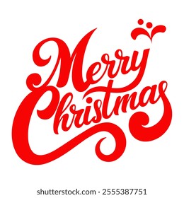 Merry Christmas typography vector on white background.