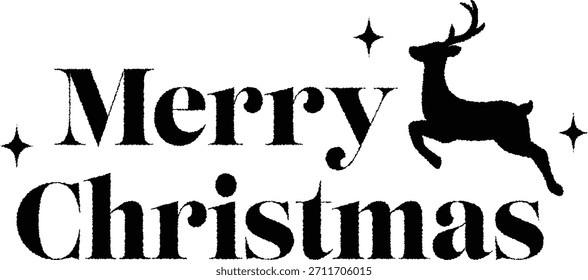 "Merry Christmas" Typography Vector Silhouette Design.
Holiday Festive  Word Art Clipart.
Transparent background.
