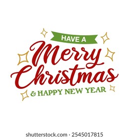 Feliz Navidad Tipografía Vector para pegatina