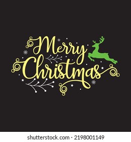 Merry Christmas typography vector Tshirt designs for Christmas holiday of USA will be held on December 25. Vector Santa silhouette, Vector deer. Christmas dog, wine beer lover design. Merry Christmas