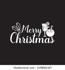 Frohe Weihnachtstypografie Vektor T-Shirt Designs für Weihnachtsfeiertag in den USA wird am 25. Dezember statt. Vektor Santa Silhouette, Vektor Reh. Weihnachtshund, Weinbier Liebhaber Design. Frohe Weihnachten
