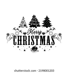 Merry Christmas typography vector Tshirt designs for Christmas holiday of USA will be held on December 25. Vector Santa silhouette, Vector deer. Christmas dog, wine beer lover design. Merry Christmas