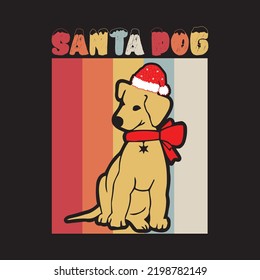Merry Christmas typography vector Tshirt designs for Christmas holiday of USA will be held on December 25. Vector Santa silhouette, Vector deer. Christmas dog, wine beer lover design. Merry Christmas