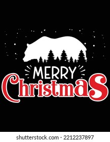 Merry Christmas typography vector Tshirt designs for the Christmas holiday 