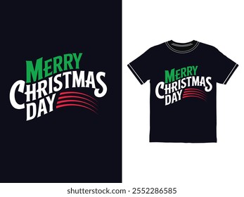 Um Feliz Natal Tipografia Vetor T-Shart Design.