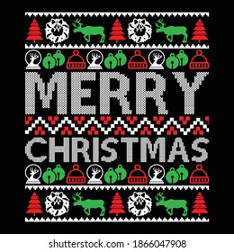 Joyeux Noël. Typographie Création Vintage, Impression Pour T-shirt, Bannière, Affiche, Etc., Illustration Vectorielle