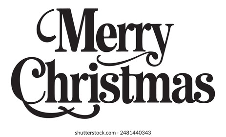 Merry christmas typography with white background